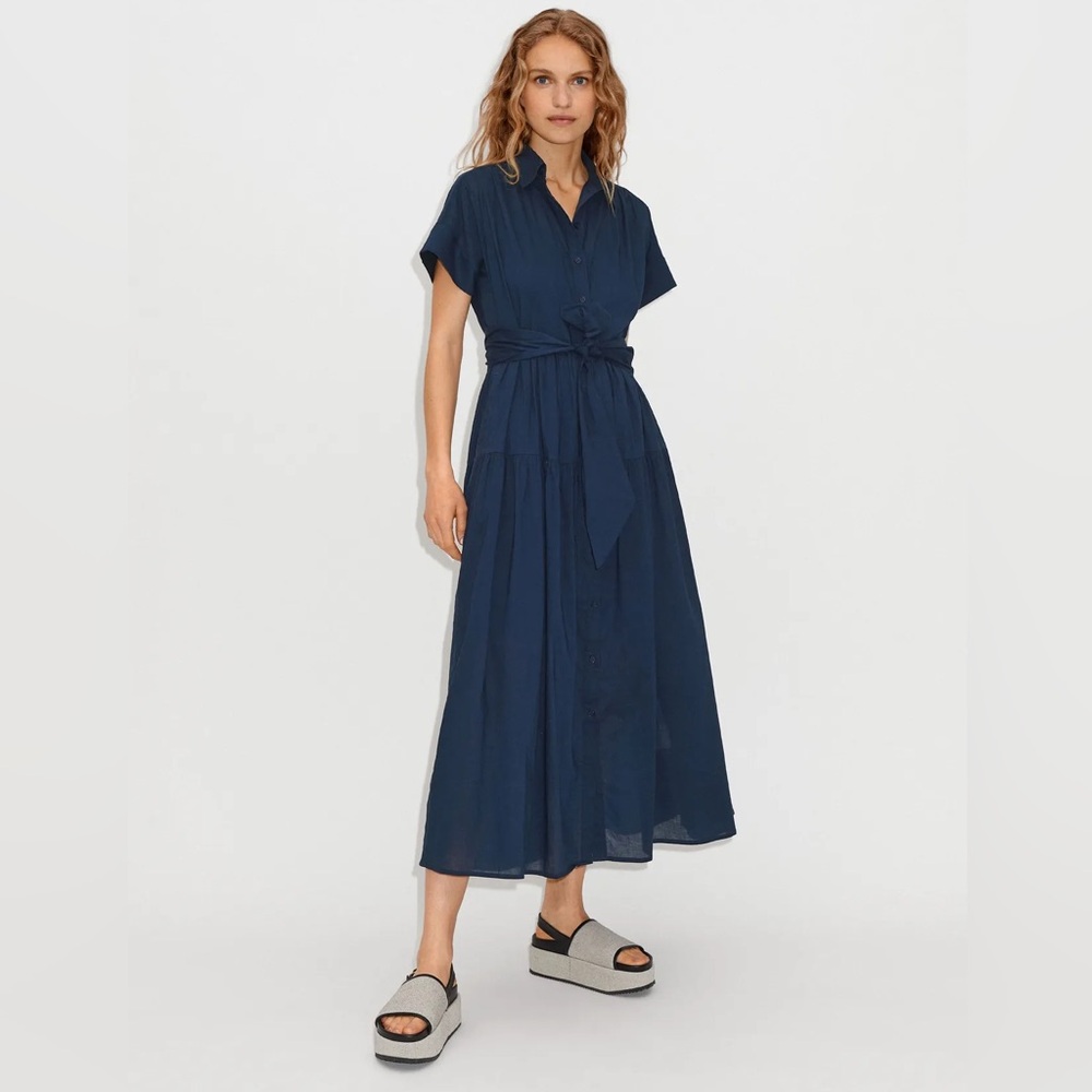 ME + EM    100% Cotton Voile Maxi Shirt Dress